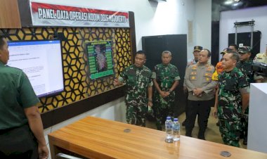 Cek-Kesiapan-Pengamanan-Pemilu,-Timwas-Mabes-TNI-Apresiasi-Sinergitas-Kodim-dan-Polres-Mojokerto