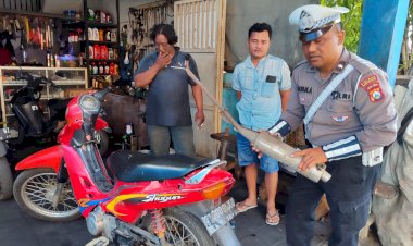 Operasi-Lilin-Semeru-Polres-Pelabuhan-Tanjungperak-Himbau-Bengkel-Tak-Layani-Penggantian-Knalpot-Tidak-Sesuai-Spektek