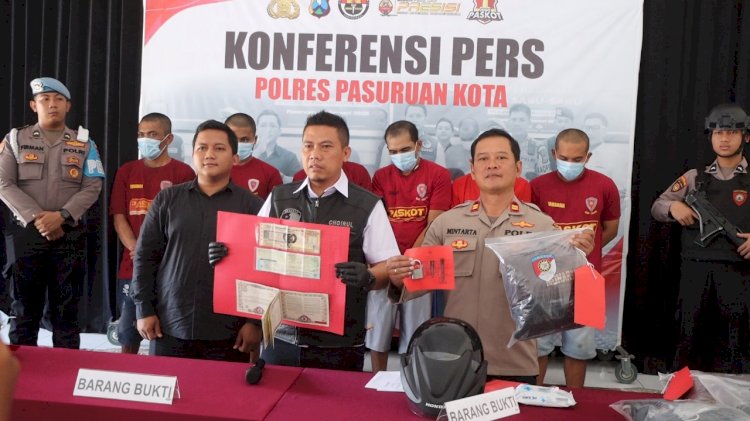 Polres Pasuruan Kota Berhasil Amankan 6 Tersangka Komplotan Curanmor yang Beraksi di 16 TKP